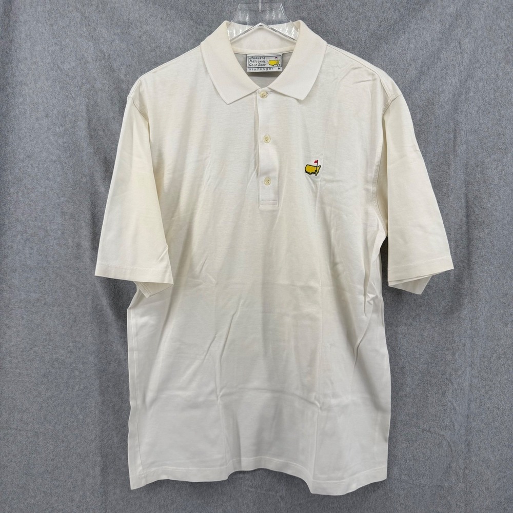 Slazenger Augusta National Golf Shop Masters Polo Shirt Mens Medium Cream White - Picture 6 of 8